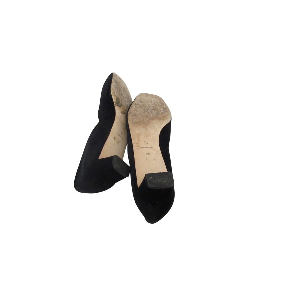 Frances Valentine McCall Black Velvet Crystal Embellished Shoes Sz 9B - Picture 8 of 8